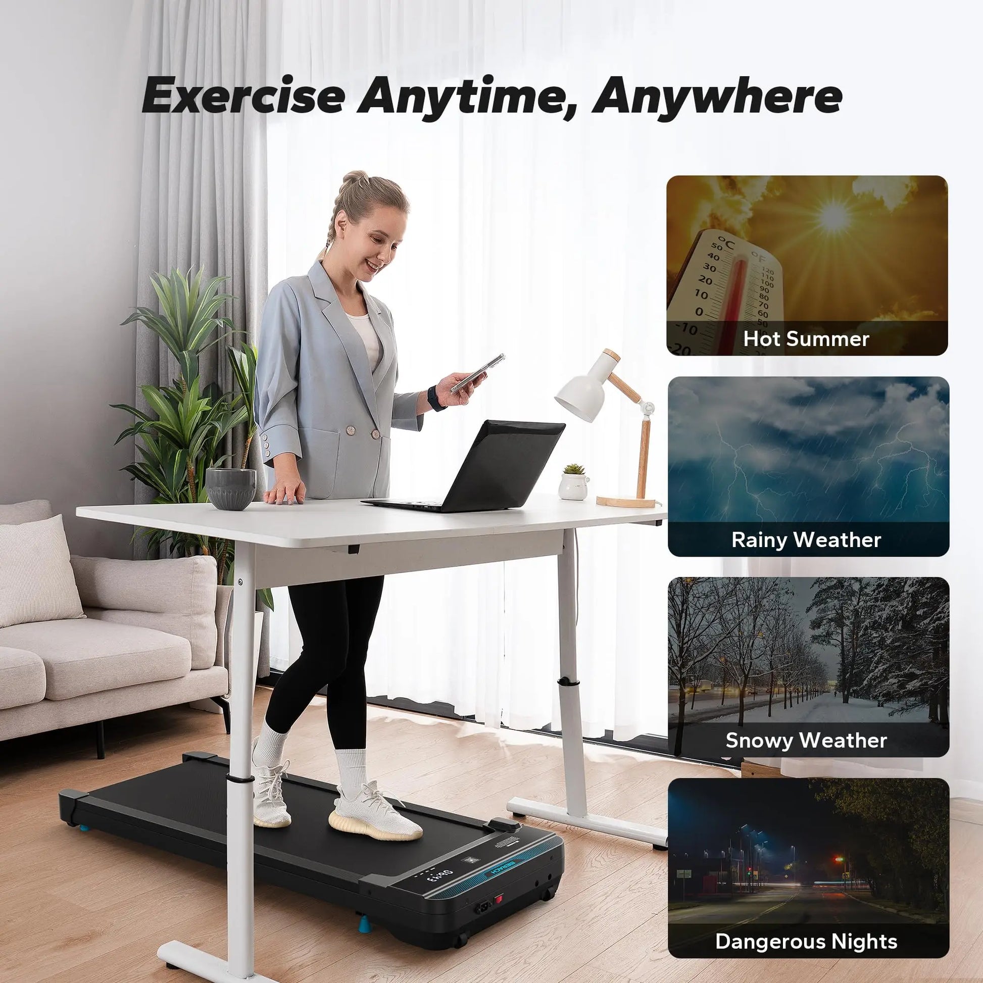 2 In1 Quiet Portable Mini Treadmill