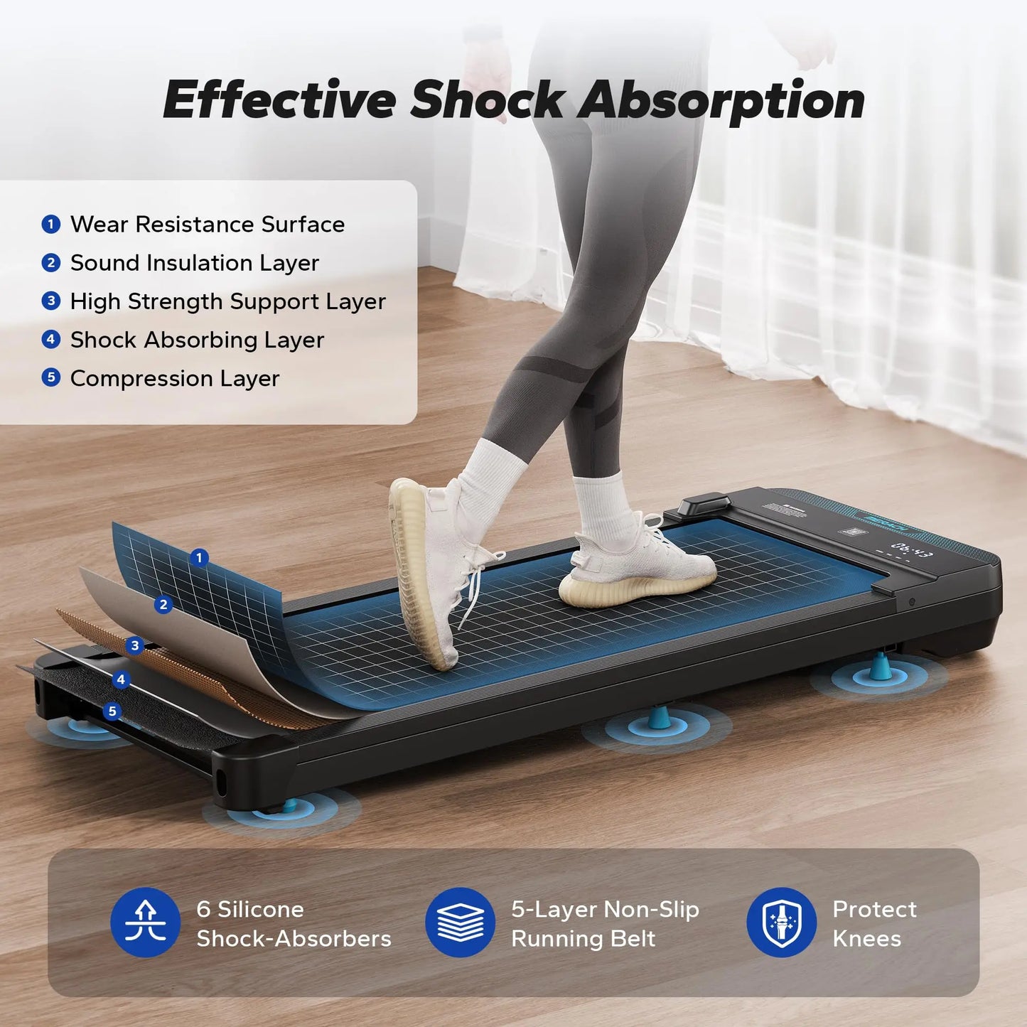 2 In1 Quiet Portable Mini Treadmill